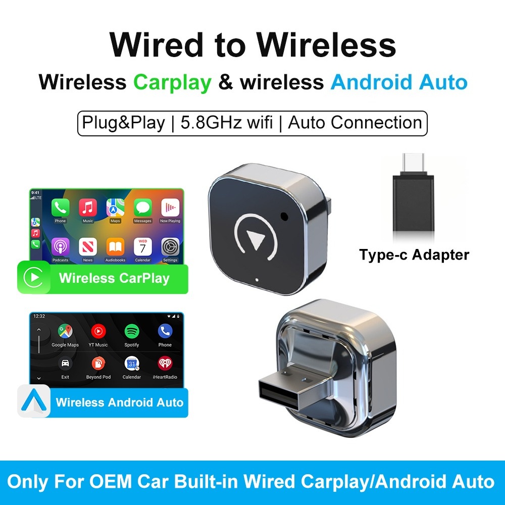 Travel Adapter Universal - محول FLIXIVI 2026 اللاسلكي لـ CarPlay،