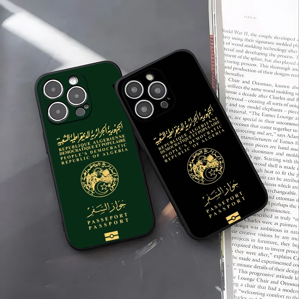 Travel Accessories Iphone - جراب هاتف بتصميم خريطة وعلم الجزائر