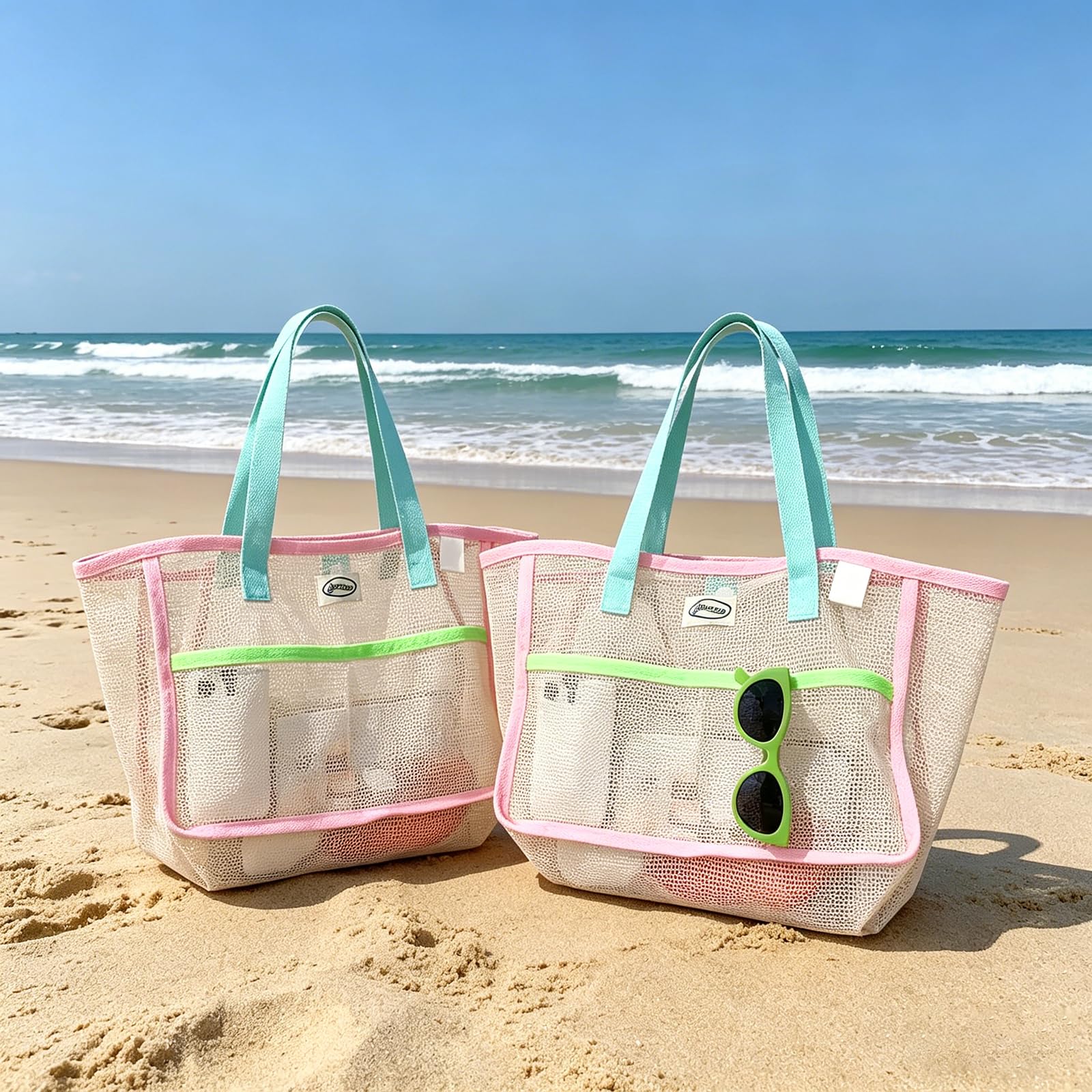 Travel Accessories Us - حقائب شاطئ نسائية ملونة قابلة للطي،