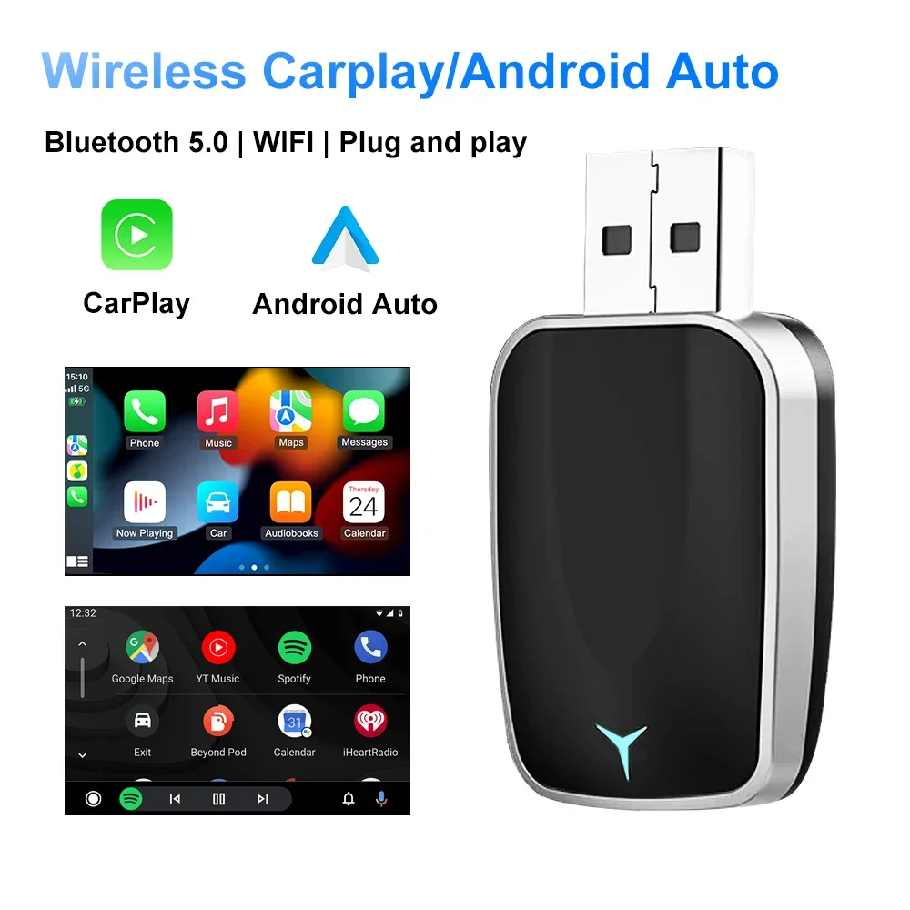 Travel Adapter Universal - 2025 سلكي إلى CarPlay اللاسلكي Android
