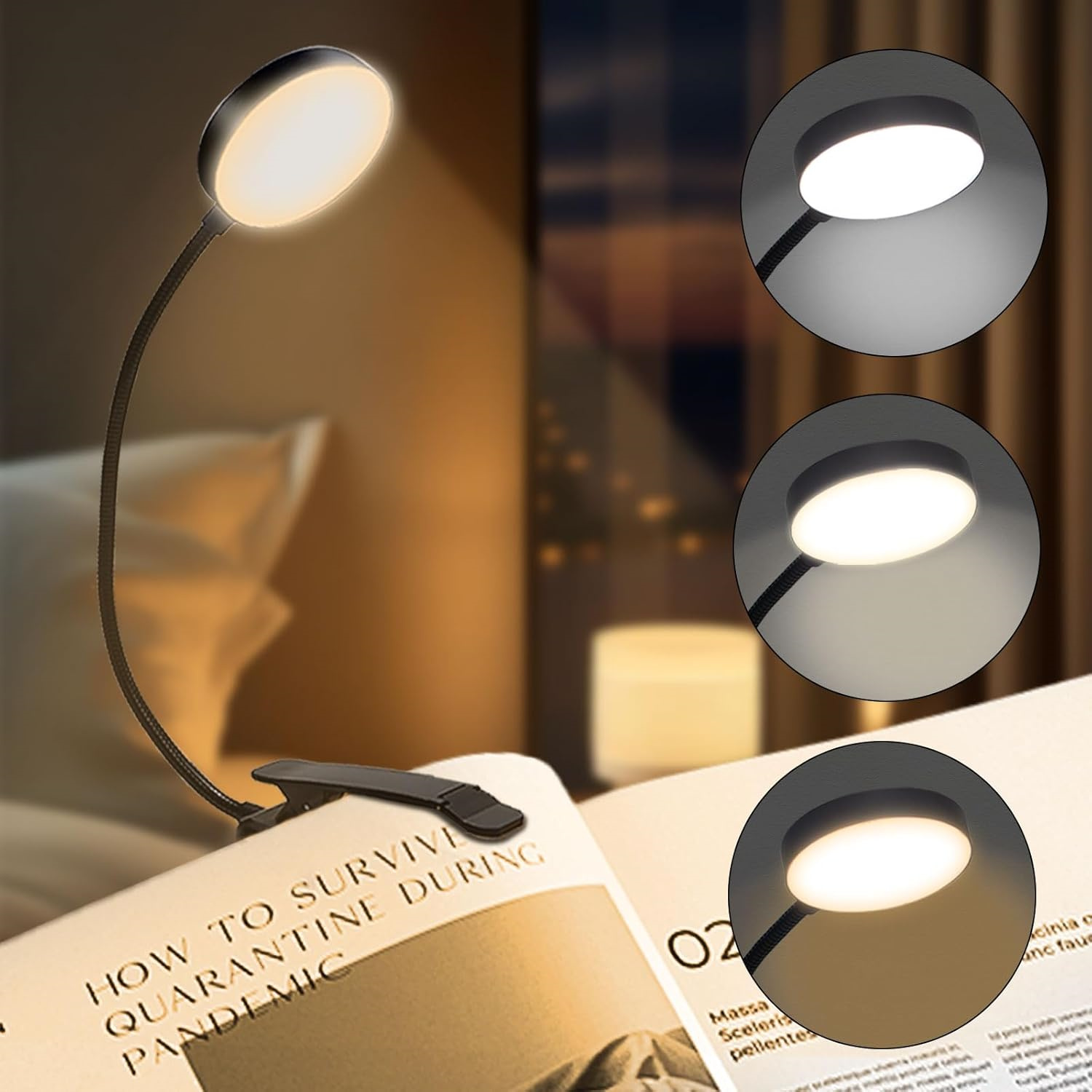 Book Light Flexible - مصباح قراءة USB قابل لإعادة الشحن