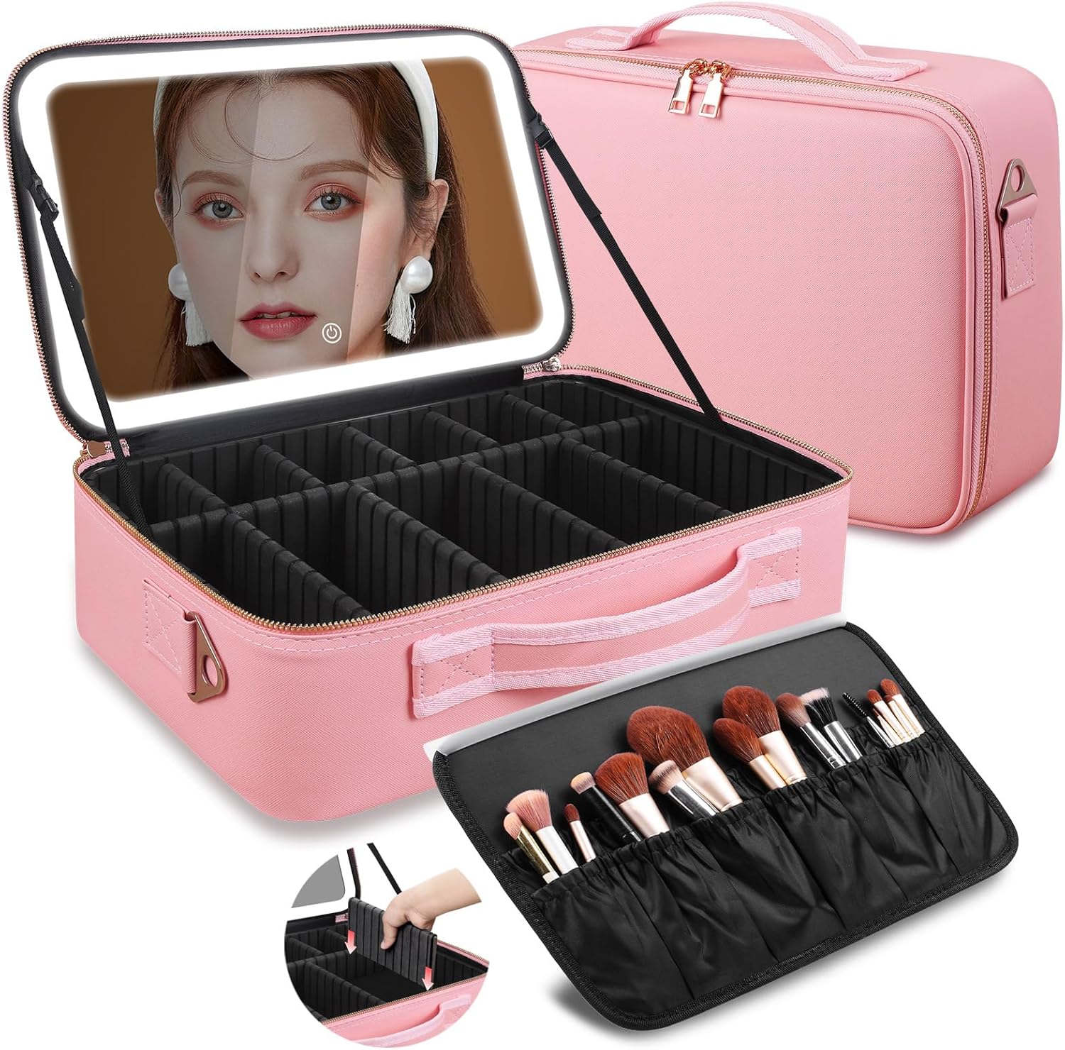 Travel Accessories Organizer Case - حقيبة مكياج كبيرة السعة 15''×11'' مع