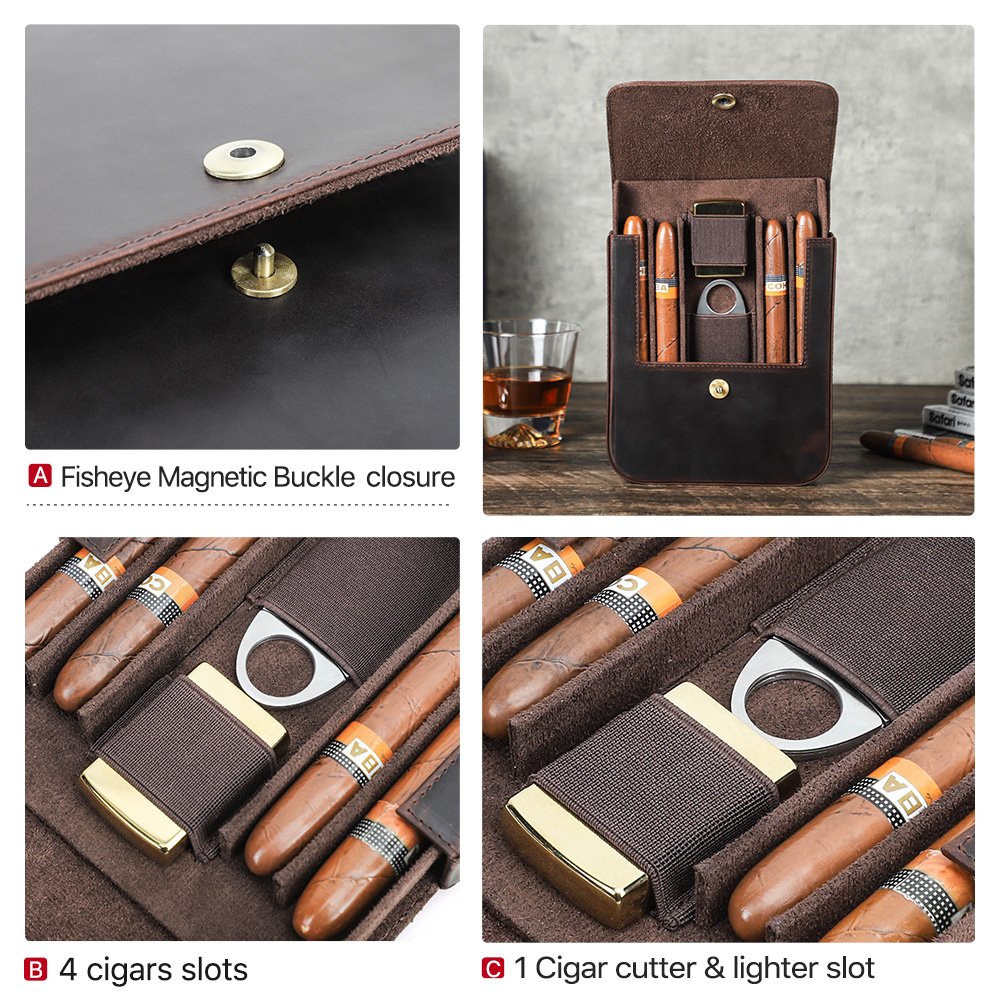 علبة سيجار من الجلد الطبيعي من - مراجعة Travel Accessories Store وسعره