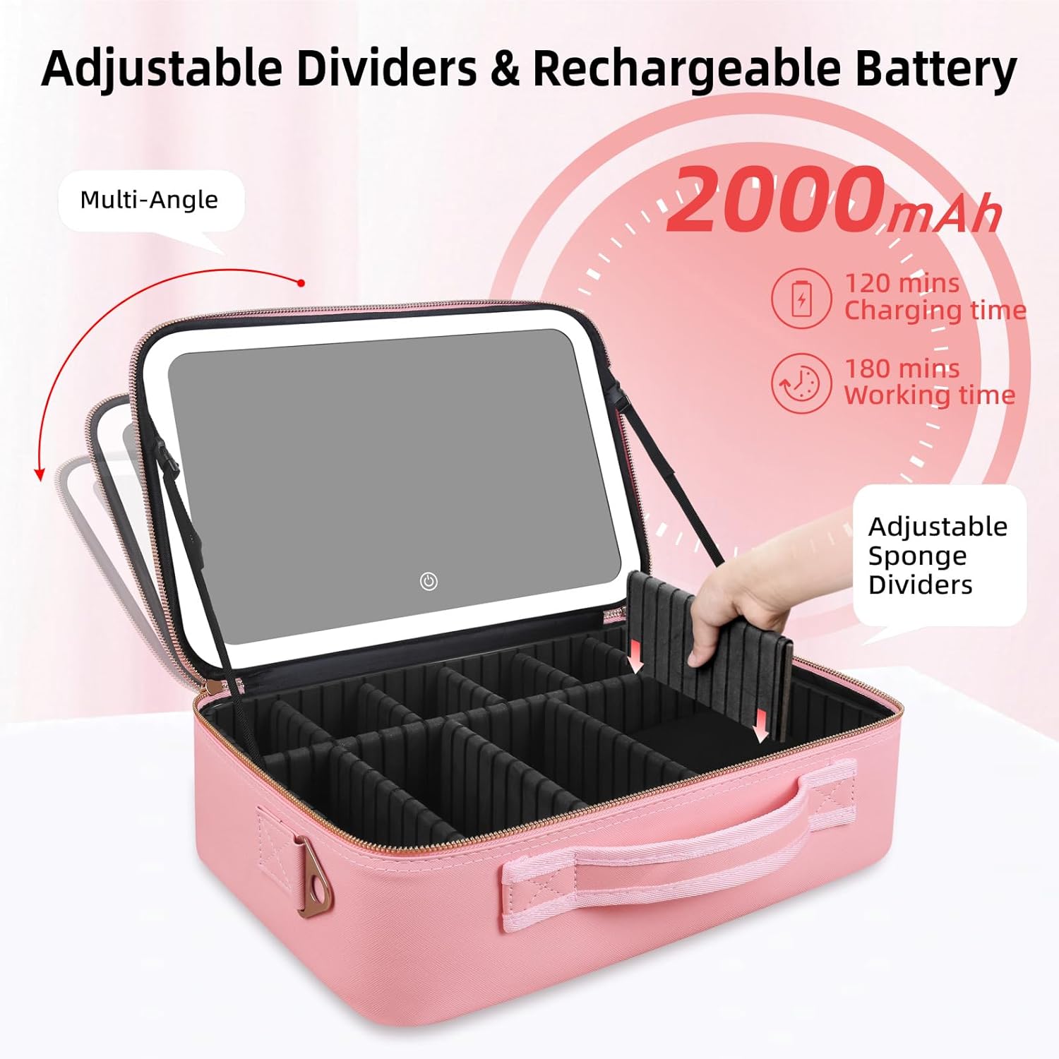 حقيبة مكياج كبيرة السعة 15''×1 - مراجعة Travel Accessories Organizer Case وسعره