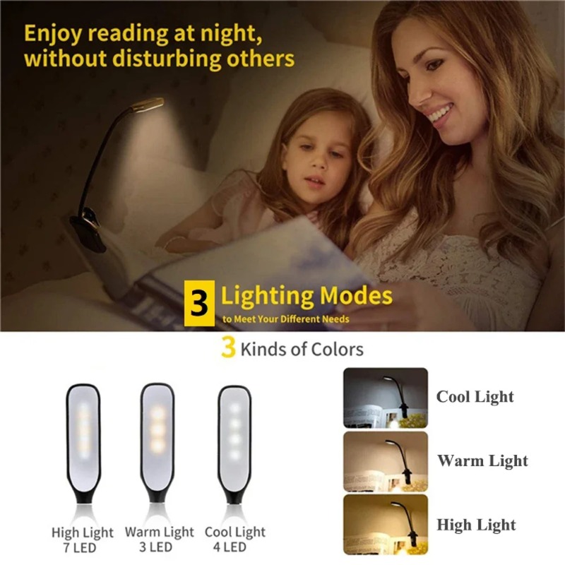 مصباح قراءة صغير بـ 7 مصابيح L - مراجعة Book Light Flexible وسعره